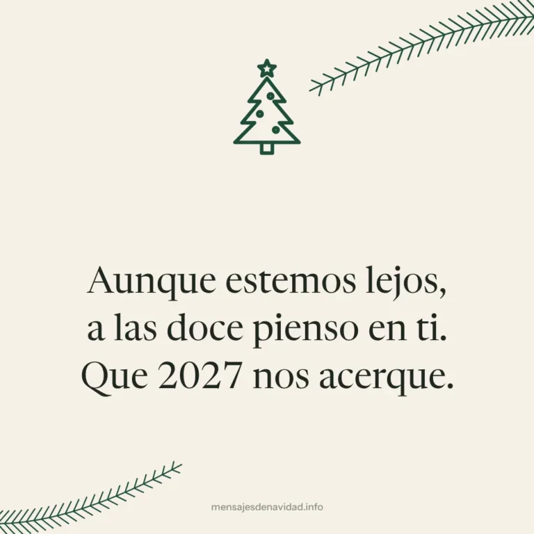 Aunque estemos lejos, a las doce pienso en ti. Que 2027 nos acerque.