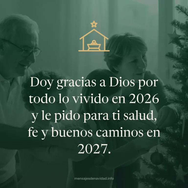 Doy gracias a Dios por todo lo vivido en 2026 y le pido para ti salud, fe y buenos caminos en 2027.