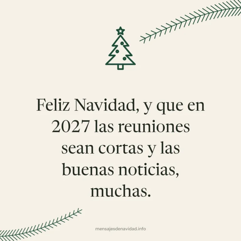 Feliz Navidad, y que en 2027 las reuniones sean cortas y las buenas noticias, muchas.